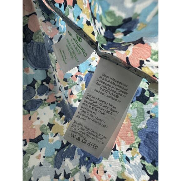 J. Crew Secret Wash Organic Cotton Poplin Shirt BG409 Slim Fit Floral Men's XL - Picture 9 of 15